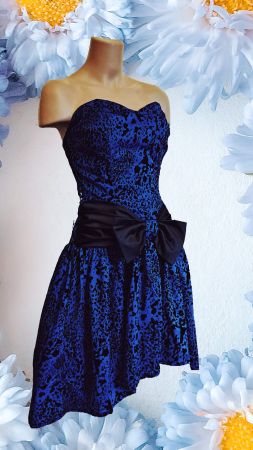 blau glitzerndes Festkleid Vokuhila XXL