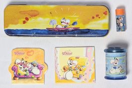 5er Set Diddl Schulmaterial - Blätter - Etui - Spitzler etc.