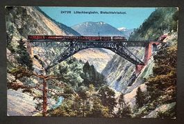 VINTAGE ANSICHTSKARTE LÖTSCHBERGBAHN BIETSCHTALVIADUT