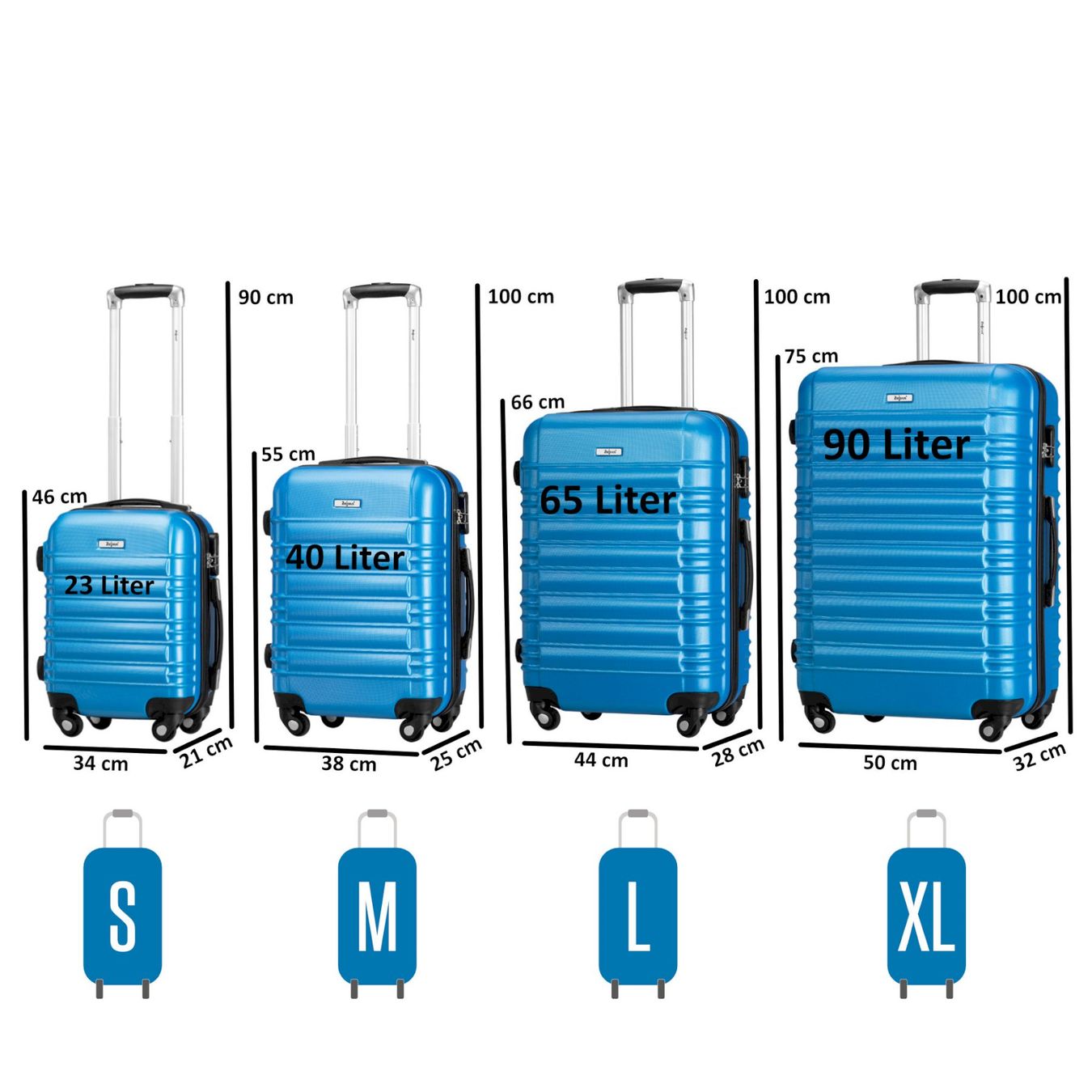Valigie: Zelsius Koffer Set 4 Stück Blau – Nuovo e nell'imballaggio originale da Bottighofen venduto da zaap 1