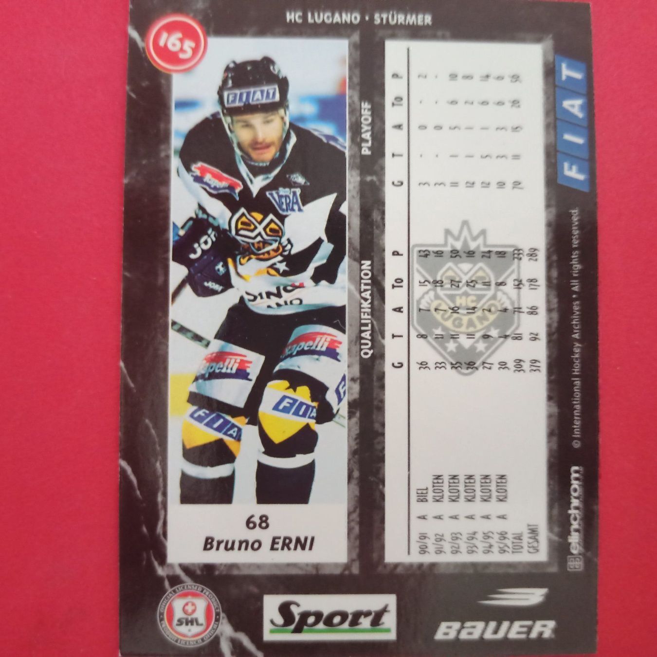 Carte collezionabili: Bruno Erni - HC LUGANO - 1996/97 – Usato da Dübendorf venduto da kb86_MOVIE 1