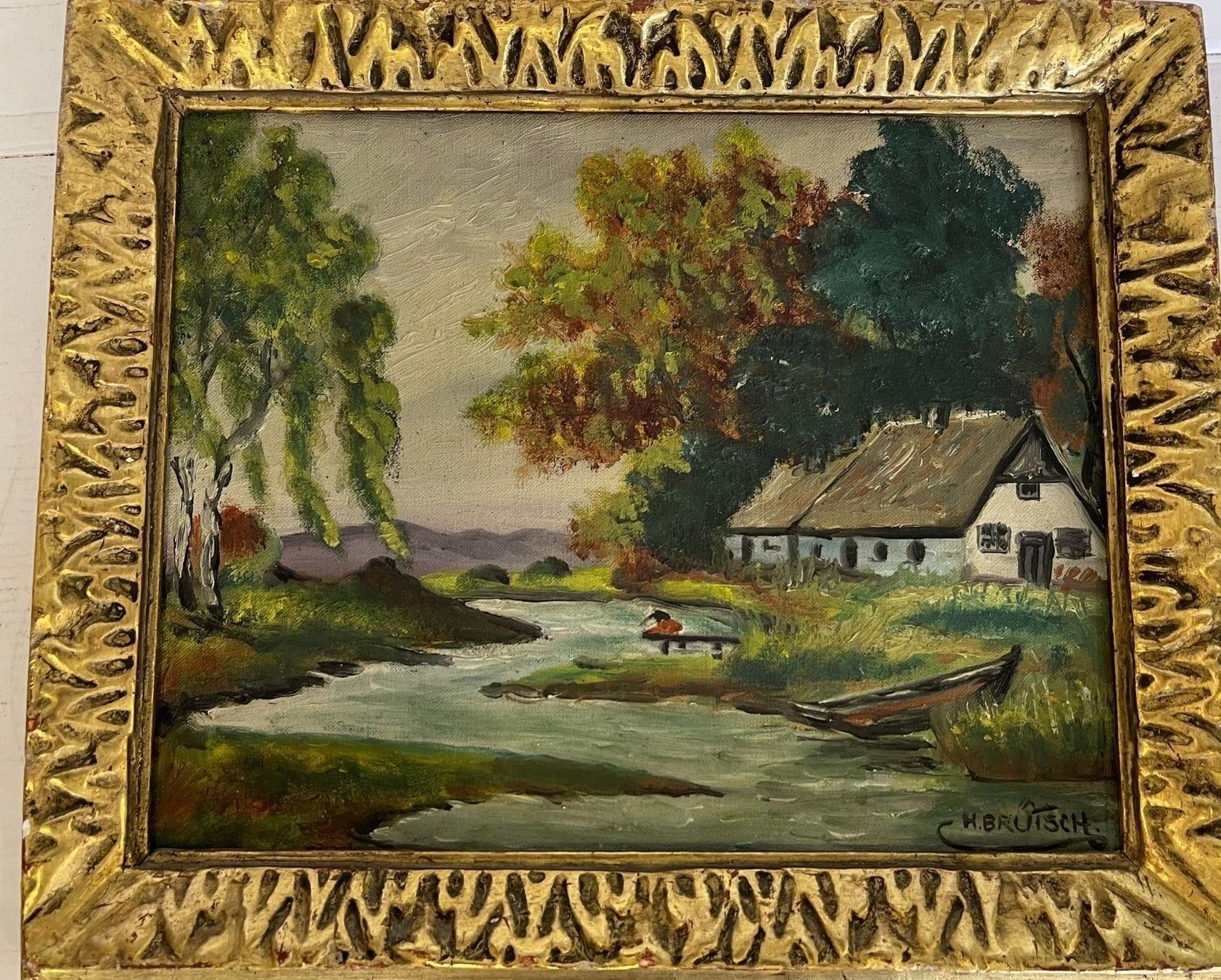 Gemälde: Landschaftsgemälde von H.Brutsch – Gebraucht aus Müllheim Dorf von Othmar73