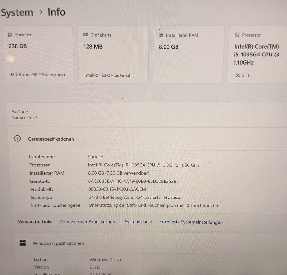 Microsoft Tablet PC: Microsoft Surface Pro 7 i5 8GB 256GB mit Dockingstation – Gebraucht aus Diepoldsau von Risa-94 1