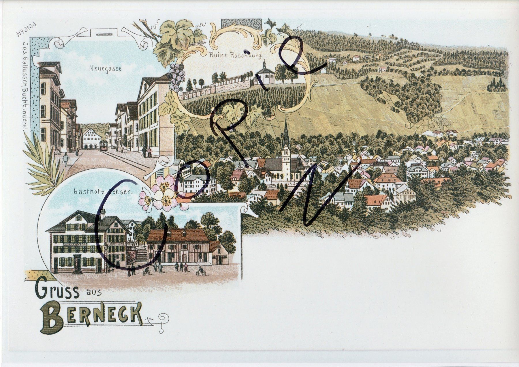 Cartoline postali: Gruss aus Berneck – Usato da Fällanden venduto da Blausegelfliege