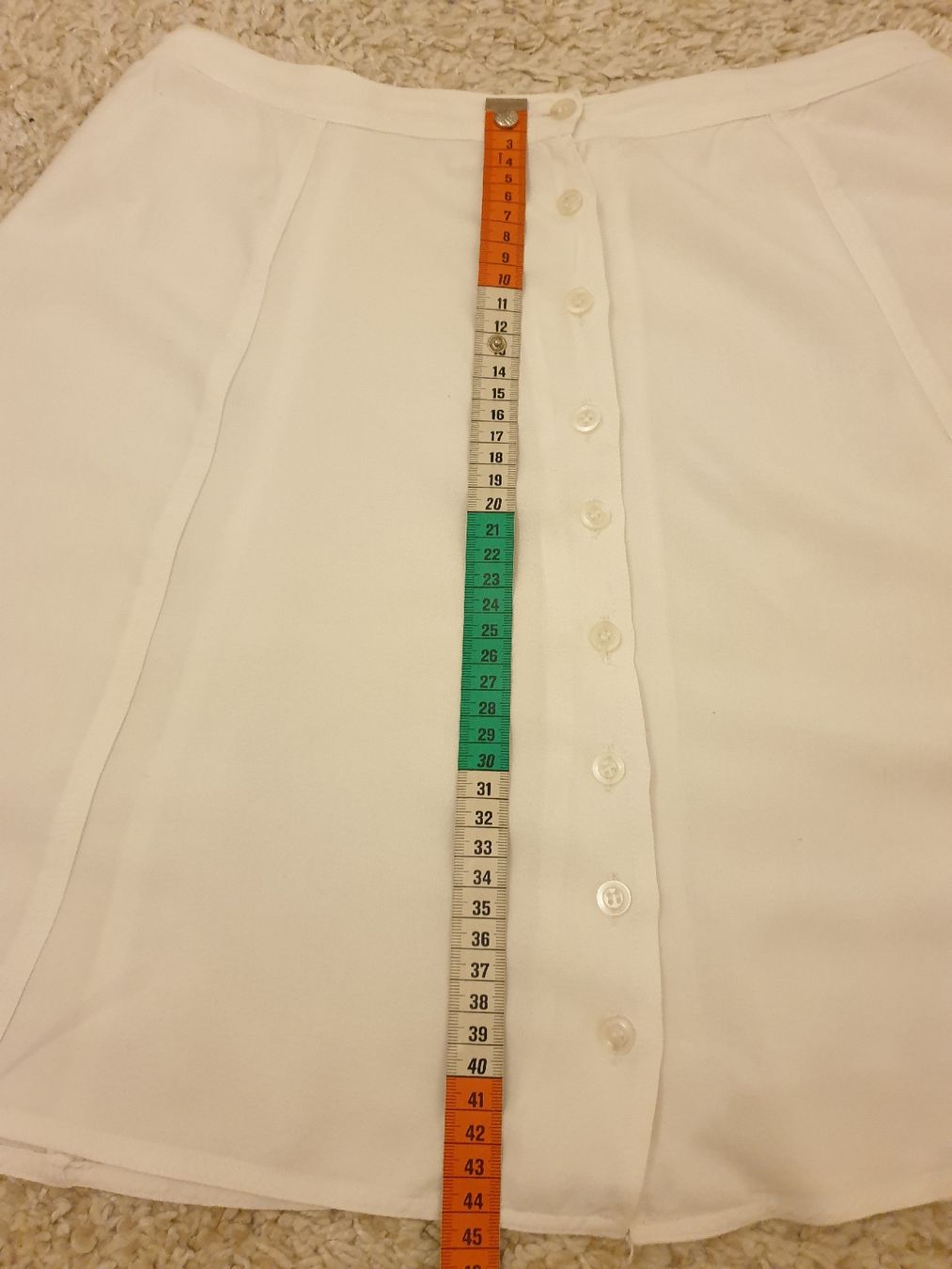 Röcke: Jupe mini, S, boutonnée blanche coton + top rose viscose – Gebraucht aus Neuchâtel von Verenas12 3