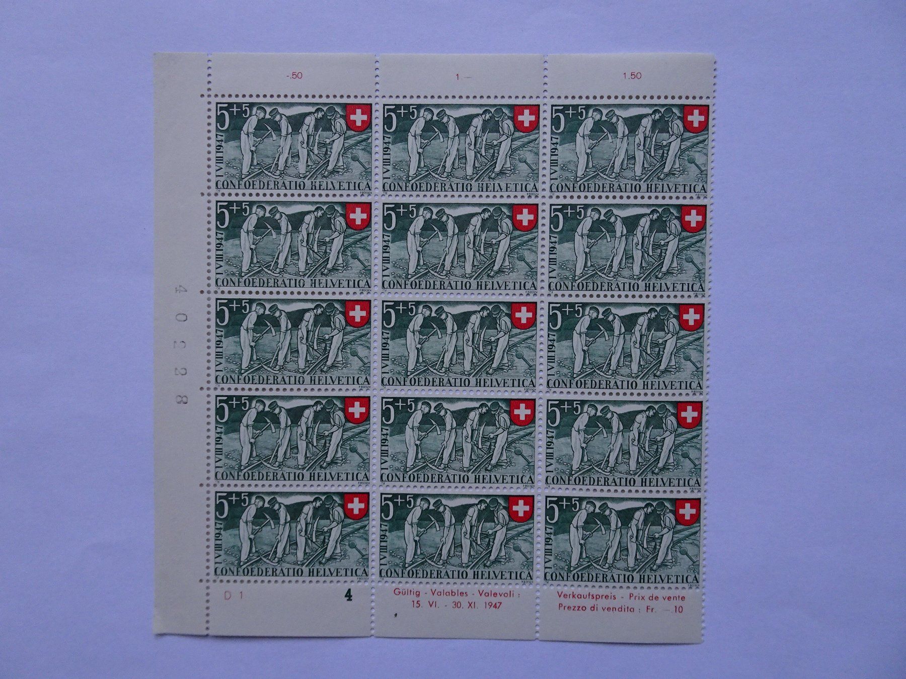 Tous les timbres: PP 1947* – Neuf (Voir description) à Aadorf par Chnorli-Furz