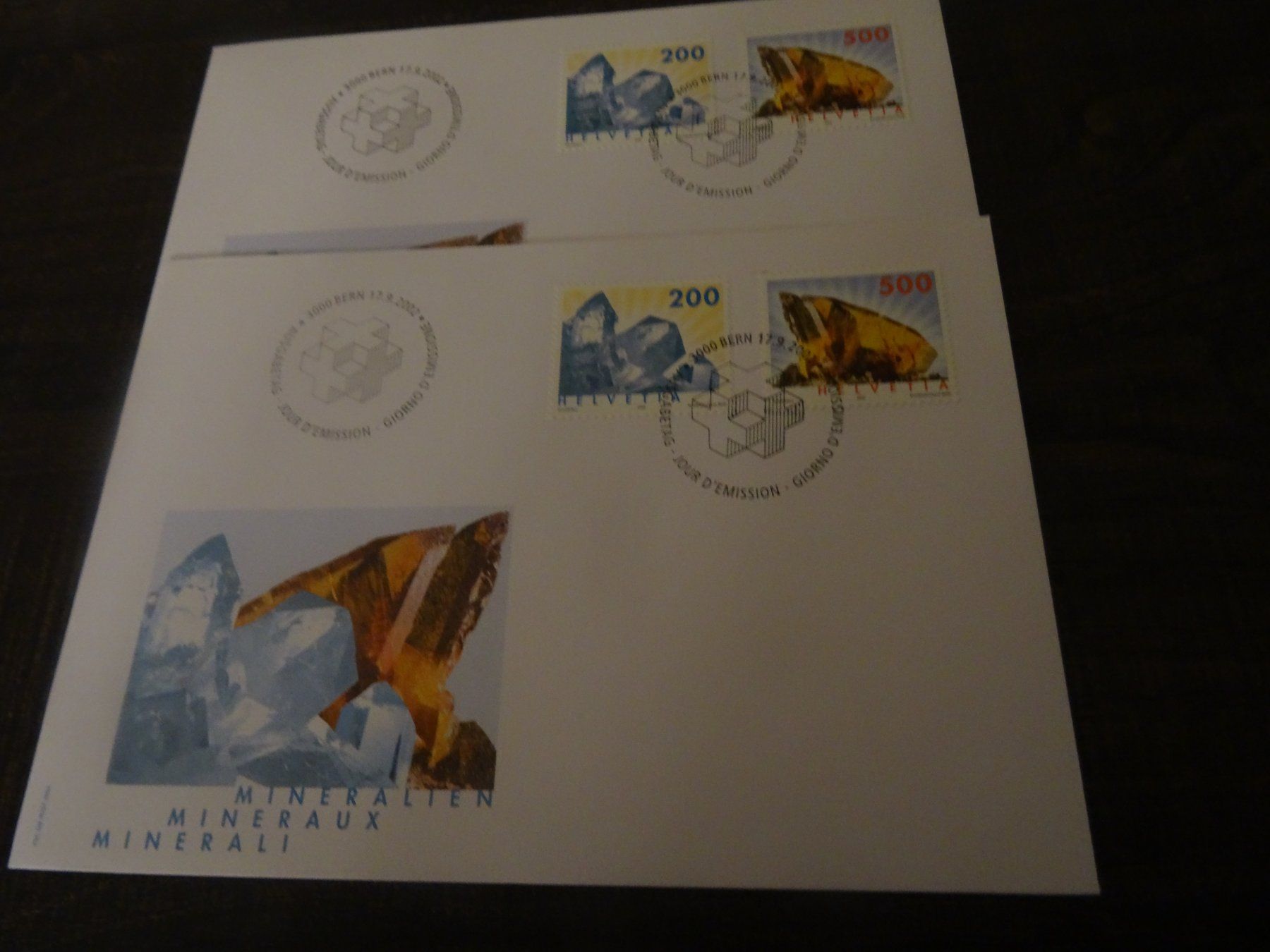Tutti i francobolli: FDC 2002 Mineralien 2 Stück – Usato da Olten venduto da pechsisa1