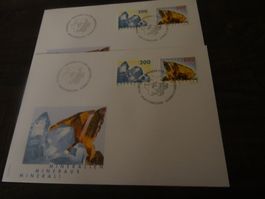 FDC 2002 Mineralien 2 Stück