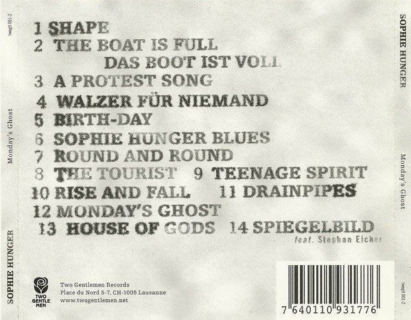 CDs: Sophie Hunger MONDAY'S GHOST Stephan Eicher Michael Flury CD – D'occasion à Kandergrund par Sososo 1