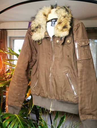Etnies Winterjacke, Braun, Kunstfell Kragen - S