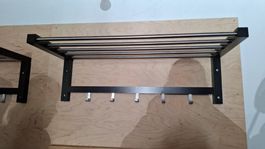 2x IKEA Wandgarderoben TJUSIG mit Hutablage, schwarz