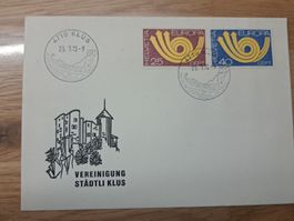 Briefmarkencouvert Helvetia Europa 1973