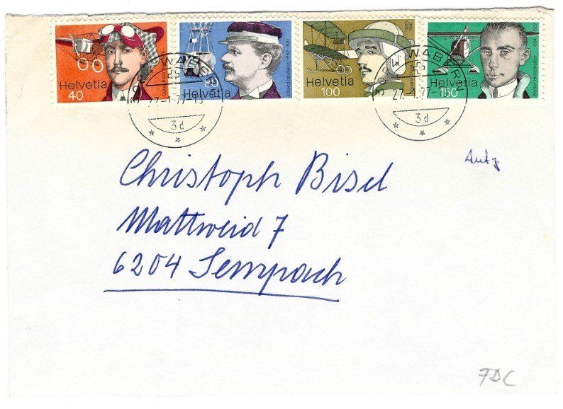 Tutti i francobolli: 2 FDC Wabern 1977 ab 1.-- – Usato da Buttikon SZ venduto da Marcelr