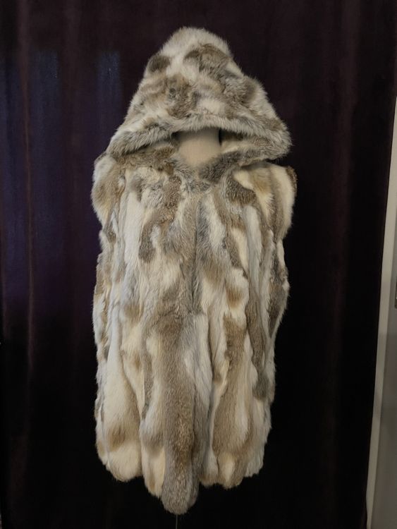 Damen Weste Echtfell Poncho Kaninchenfell | Luxuriöser Pelzponcho Für Winter