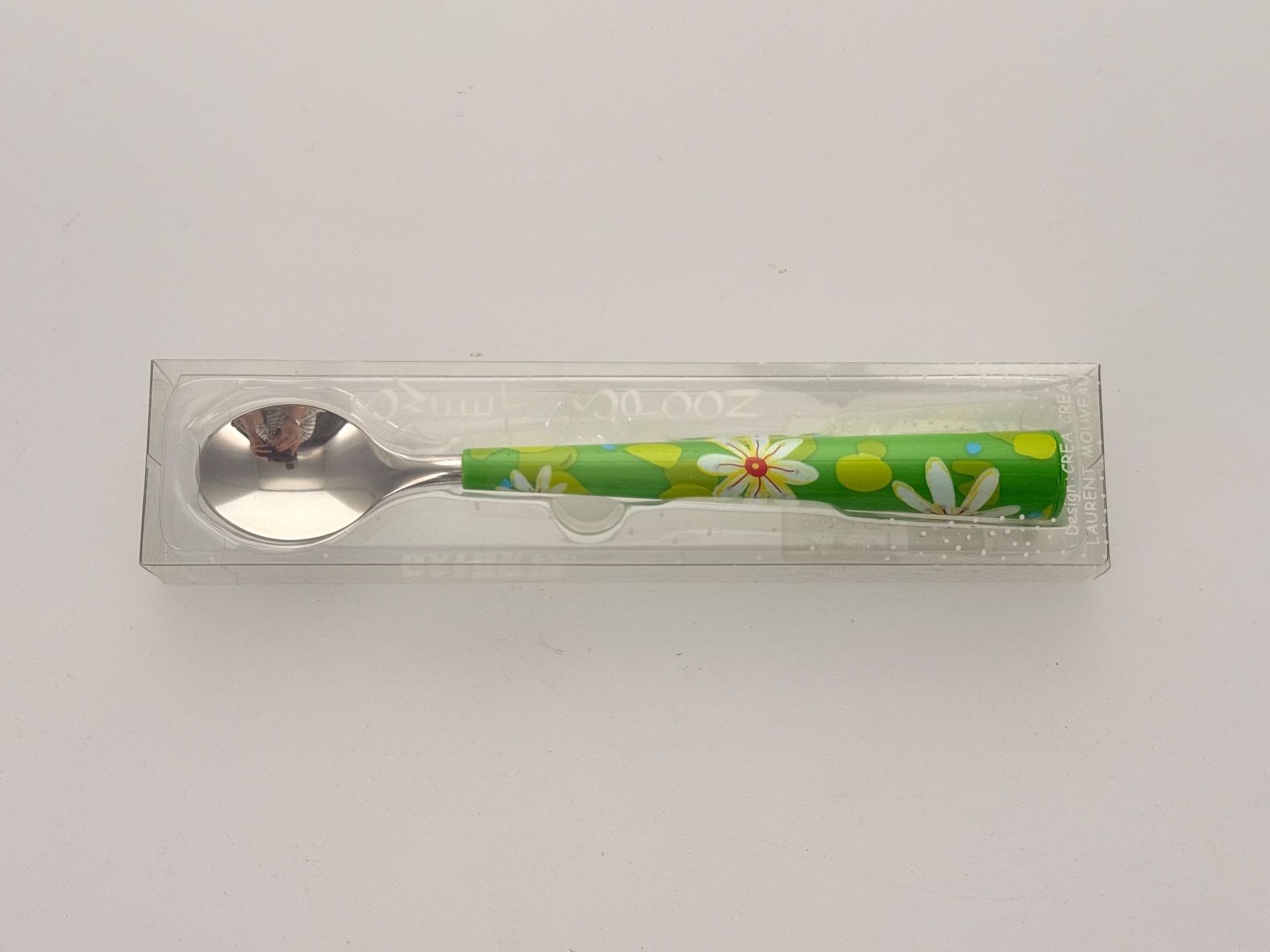 Cucchiai: Löffel Blumenmuster grün mit Verpackung – Nuovo e nell'imballaggio originale da Zug venduto da isdach