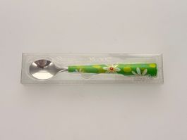 Löffel Blumenmuster grün mit Verpackung