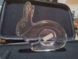 Lapin en verre transparent Décoration bon état