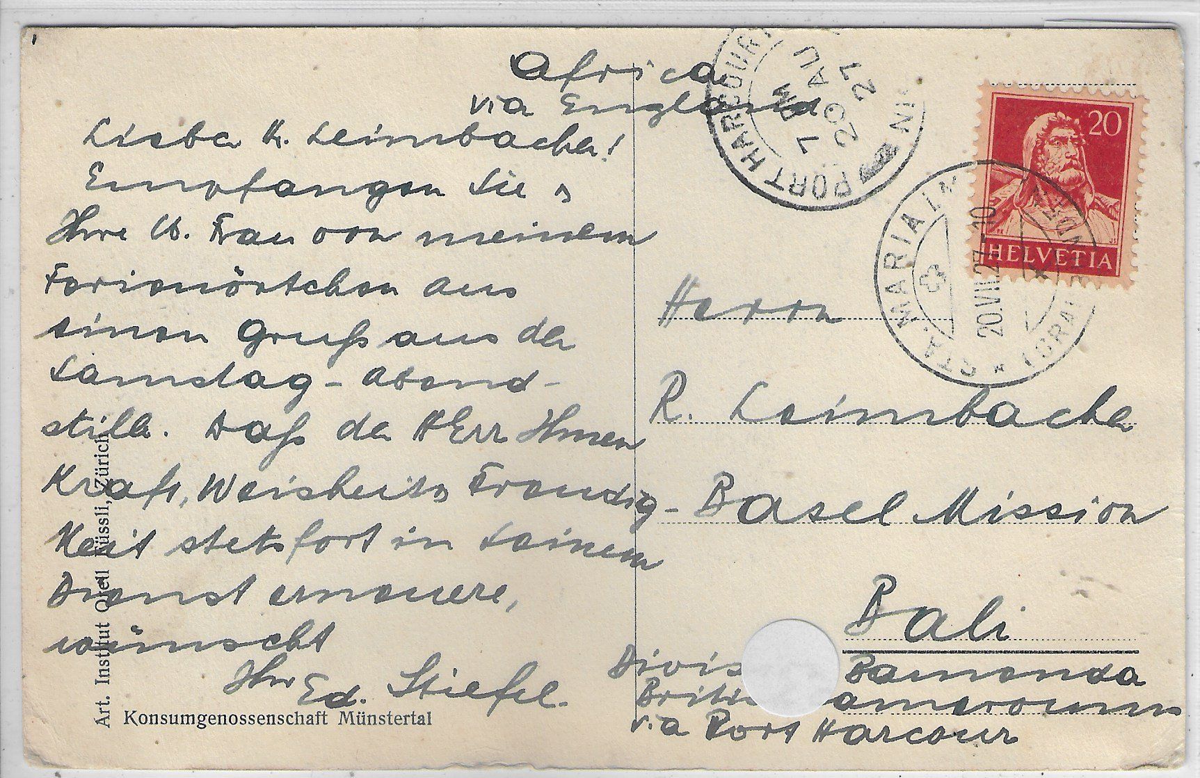 Cartoline postali: Sta. Maria i.M. - Die Kirche mit St. Christopherus – Usato da Ettingen venduto da Kartenplanet 1