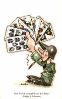 Humorkarte. Soldat mit Jasskarten (Naef)
