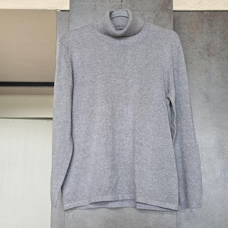 🐸 THOMAS RABE MODAL ROLLKRAGEN PULLOVER 46 SUPER WEICH GRAU