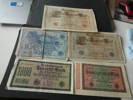 Dt. Reich,  5 alte Reichsbanknoten