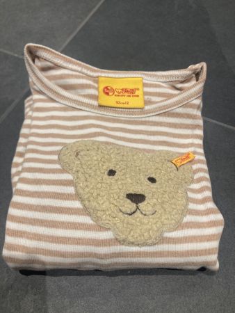 Steiff Pyjama Pijama beige/weii gestreift, Gr. 92