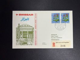 Swissair Erstflugbrief Zürich-Oran 1977