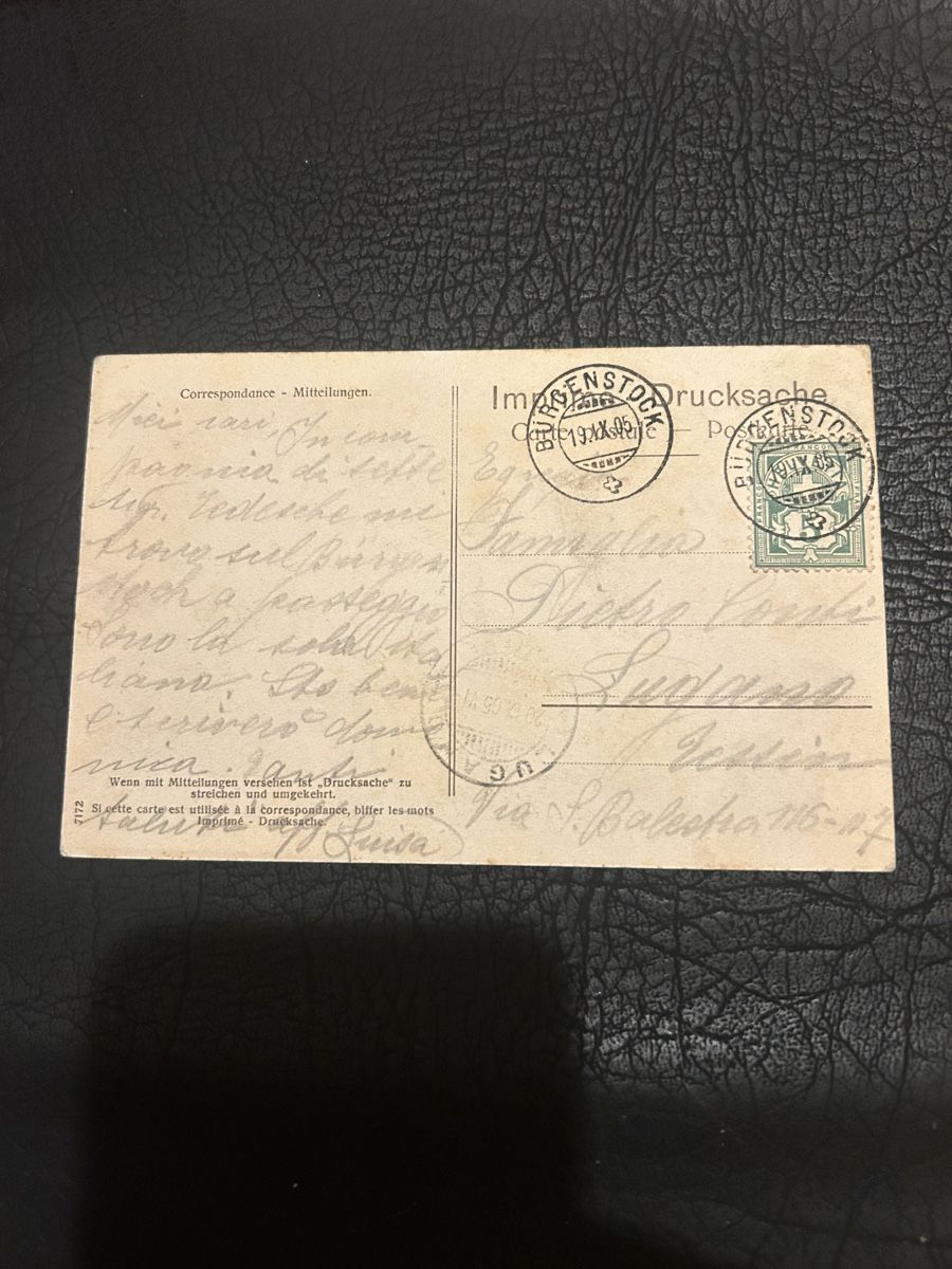 Cartoline postali: Bürgenstock Parl-Hotel 1905 – Usato da Breganzona venduto da Milesbo 1