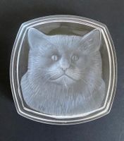 NEUE, schöne, schwere Glas-Dose-Katzenmotiv