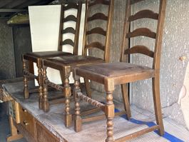Stühle Massivholz 3 Stk. Vintage guter Zustand