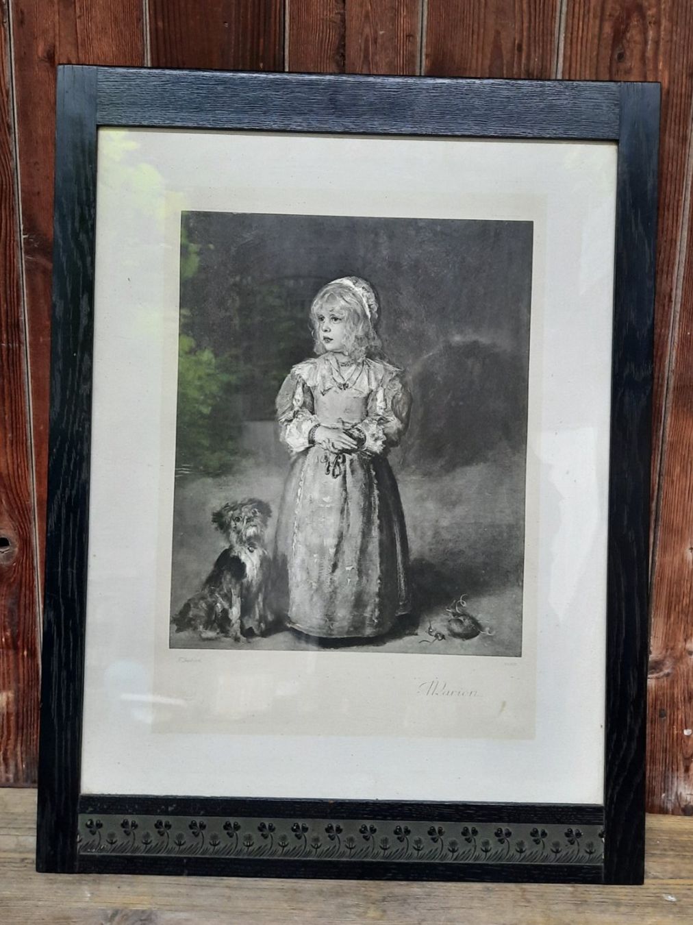 Dipinti: Antikes Bild, Mädchen mit Hund – Usato da Weinfelden venduto da JoeBaer