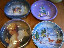 4 Weihnachtsteller, Nikolausteller, hübsche Motive