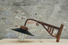 AnNo16 Jugendstil Hof Lampe/Aussen Lampe/Alte Lampe/Emaille
