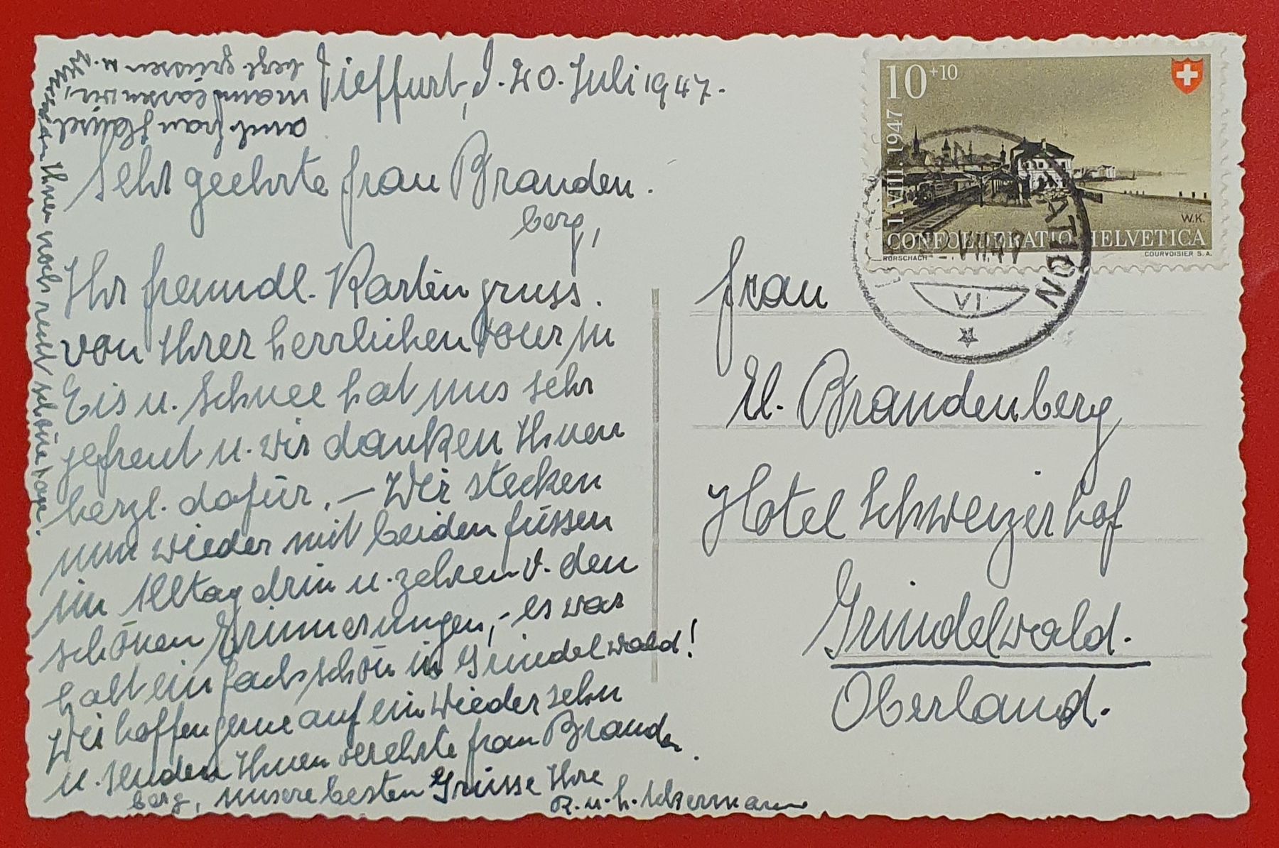 Cartoline postali: Dottikon 1947 - Tieffurtmühle – Usato da Kreuzlingen venduto da Rschweiz1 1