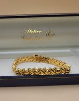 Goldenes Armband mit Herzen, Atelier AJ Creation, Vintage