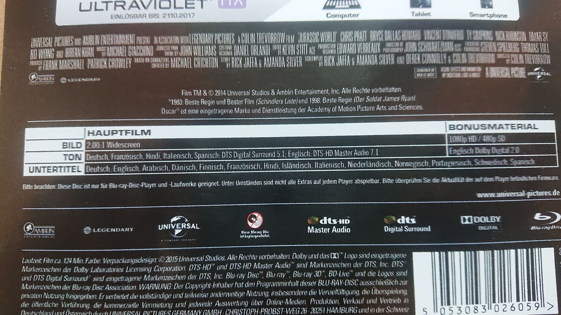 Alle DVDs: Jurassic World Blu-ray  – Gebraucht aus Chur von FreakofRarity 2