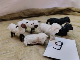 Schwarzenberger Krippenfiguren 6 kleine Schafe
