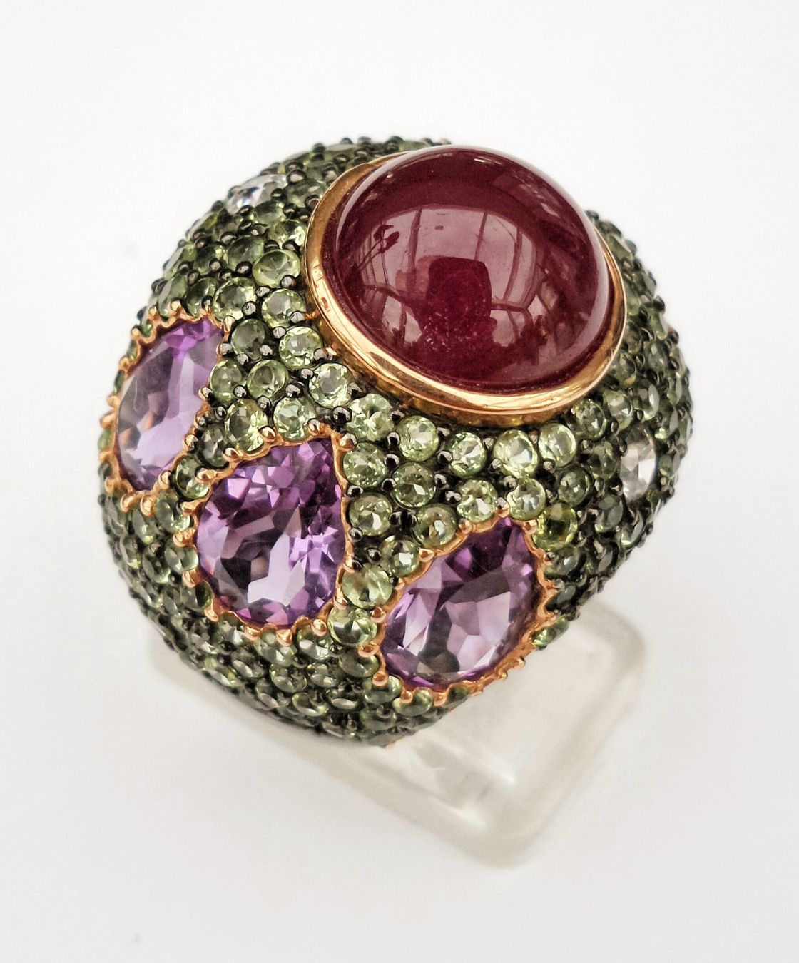 Anelli: Edler Ring mit Rubin, Amethyst, Peridot – Nuovo (secondo la descrizione) da Zürich venduto da Bieter04 4