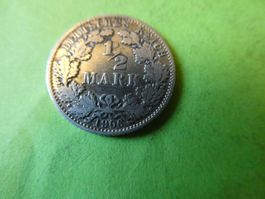 Dt. Reich 1906 D, 1/2 Silbermark