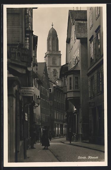 Cartoline postali: AK Zürich, Altstadt mit Geschäften – Usato da Berlin venduto da bartko-reher