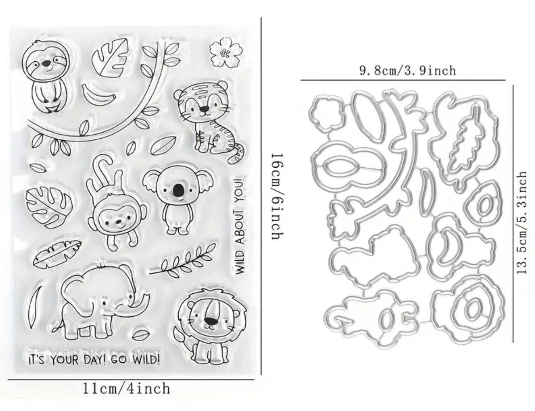 Schablonen: Löwe, Elefant, Affe usw  - Stanzschablone und Silikonstempel – Neu und originalverpackt aus Frenkendorf von jazzplatten 1