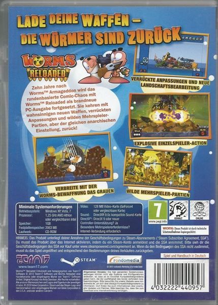 Giochi: Worms Reloaded GotY Edition (PC 2011 DVD-Box) mit Steam Code – Usato da Bad Säckingen venduto da ms-spiele-keys 1