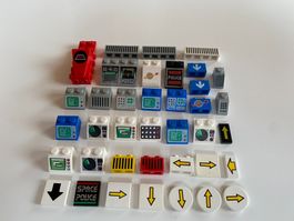 LEGO - VERSCHIEDENE - ALTE - BEDRUCKTE - SPACE - STEINE