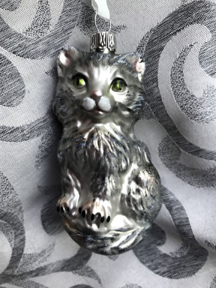 Tutte le decorazioni: Silbergraue Katze Christbaumschmuck – Nuovo e nell'imballaggio originale da Alpnach Dorf venduto da marvo