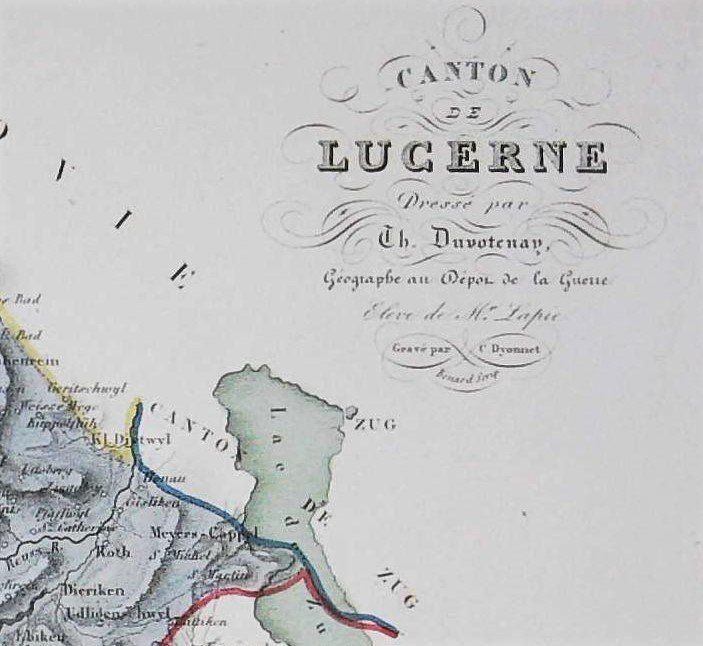 Cartine & Atlanti: Kantonskarte Luzern 1851 – Usato da Rafz venduto da booksell 1