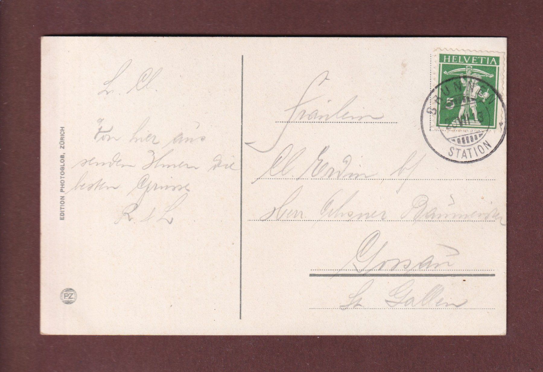 Ansichtskarten: SCHILLERSTEIN mit Brunnen - 1913 – Gebraucht aus Pully von nicecards-shop 1