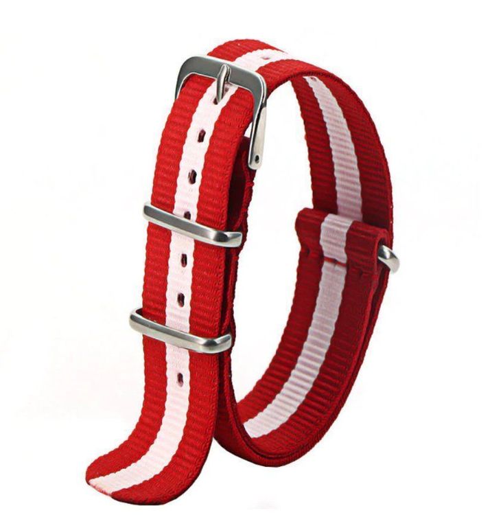 NATO Nylon Uhrenarmband 16-24mm - Bunte Streifen Mit Ringschnalle