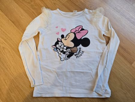 Langarmshirt Minnie Mouse weiss Grösse 134/140
