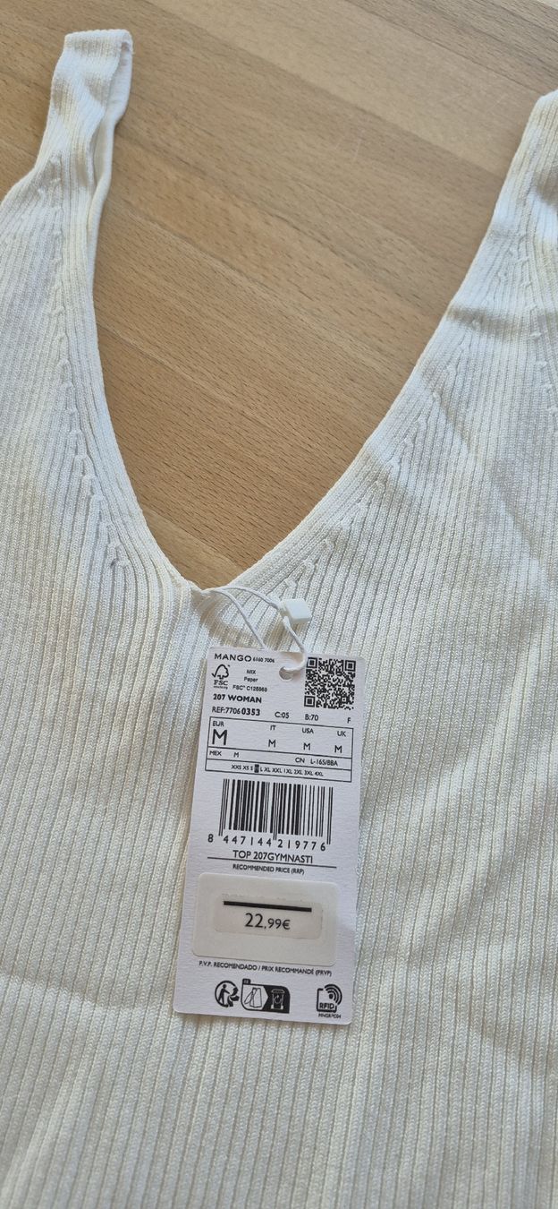 Mango Top: Mango Strick Top, Weiss, Grösse M, Neu mit Etikett – Nuovo e nell'imballaggio originale da Wolfhausen venduto da est_m7x5 2