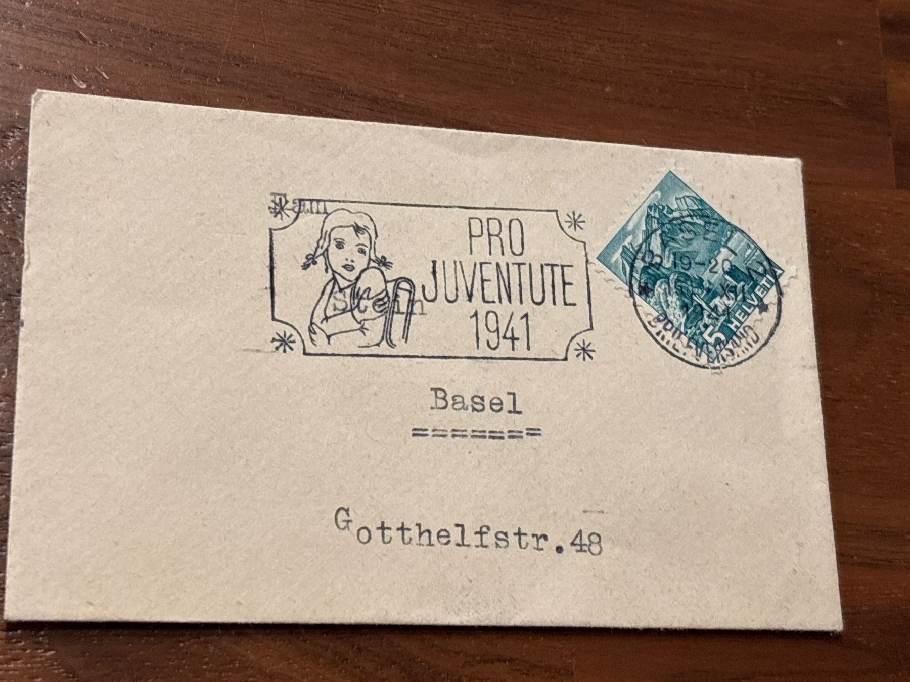 Tutti i francobolli: Pro Juventute Briefmarke 1941 Basel Gott – Usato da Zürich venduto da engebrunau
